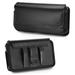 Luxmo Belt Holster for Motorola Moto G Play 2024 Horizontal Business PU Leather Nylon Hybrid Phone Carrying Case Clip Pouch with Secure Magnetic Closure- Black