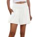 Ierhent Shorts for Women Casual Womens Active Bike Shorts(White L)