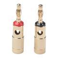 NUOLUX 1 Pair Spiral Type Gold Plated Banana Plug Audio Connectors for Speaker Home Theater