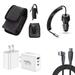 Travel Bundle for Moto G Play 2024 Belt Holster Clip Carrying Pouch Case Tempered Glass Screen Protector 40W Car Charger Power Adapter 3-Port Wall Charger USB C Cable (Dark Gray/Black)