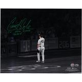 Gerrit Cole New York Yankees Autographed 16" x 20" Tip Cap Spotlight Photograph with 2023 AL Cy Young Stats Inscriptions - Limited Edition #1/1 Signed in Green Ink