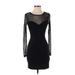 Lulus Cocktail Dress - Mini: Black Grid Dresses - Women's Size Small