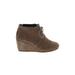 TOMS Ankle Boots: Brown Print Shoes - Women's Size 6 1/2 - Round Toe