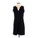 Lands' End Casual Dress - Shift: Black Solid Dresses - Women's Size X-Small
