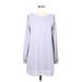 Lulus Casual Dress - Shift Scoop Neck Long sleeves: Gray Print Dresses - Women's Size Medium