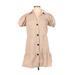 Zara Casual Dress - Mini Collared Short sleeves: Tan Print Dresses - Women's Size Small
