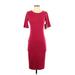 Lularoe Casual Dress - Sheath: Burgundy Solid Dresses - New - Women's Size X-Small