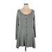 Charming Charlie Casual Dress - Sweater Dress: Gray Marled Dresses - Women's Size X-Large