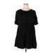 Sanctuary Casual Dress - A-Line Crew Neck Short sleeves: Black Print Dresses - Women's Size 2X-Large