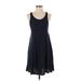 Forever 21 Casual Dress - A-Line Scoop Neck Sleeveless: Blue Print Dresses - Women's Size Small