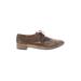 Prada Flats: Oxford Chunky Heel Casual Tan Print Shoes - Women's Size 39 - Round Toe