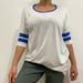 Lularoe Tops | Lularoe Women’s Xs White Blue Striped High Low Semi Sheer Oversized T Shirt | Color: Blue/White | Size: Xs