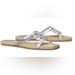 Tory Burch Shoes | Nib Tory Burch Women's Bomb Miller Espadrille Slide Sandals | Color: Silver | Size: 8