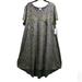 Lularoe Dresses | Llr Lularoe Carly Swing Dress Gray W Gold & Silver Shimmer Arrows Sz 3xl Nwt | Color: Gold/Gray | Size: 3x