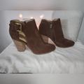 Michael Kors Shoes | Michael Kors Suede Brown High Heel Ankle Boots Side Zip Sz 9 M Womens | Color: Brown | Size: 9