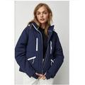 Free People Jackets & Coats | Free People Movement All Prepped Short Parka Jacket Coat Size Large Navy Blue | Color: Blue/White | Size: L