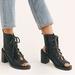 Free People Shoes | Free People City Of Lights Black Open Toe Lace Up Back Cut Out Heel Boots Sz 10 | Color: Black | Size: 10
