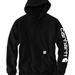 Carhartt Sweaters | Carhartt Mens Hooded Sweatshirt Sleeve Logo Midweight Hoodie Black4xl | Color: Black | Size: 4xlt