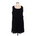 Style&Co Casual Dress - Mini Scoop Neck Sleeveless: Black Print Dresses - Women's Size X-Large