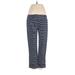 7th Avenue Design Studio New York & Company Khaki Pant Straight Leg Boyfriend: Blue Print Bottoms - Women's Size 0