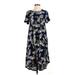 Lularoe Casual Dress - High/Low: Blue Print Dresses - Women's Size X-Small