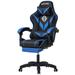 Hoffree PC & Racing Gaming Chair Ergonomic Game Chair w/ Vibration Lumbar Pillow For Youth Faux /Foam Padding in Blue/Black | Wayfair WFPOA8806234