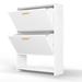 Everly Quinn 14 Pair Shoe Storage Cabinet Metal in White | 30 H x 28 W x 9 D in | Wayfair 46DE127B3A1648F6A25F6839970A045E