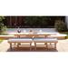 Gracie Oaks Buroker Rectangular 8 - Person 79" L Outdoor Restaurant Dining Set Wood/Teak in Brown/White | 79 W x 42 D in | Wayfair