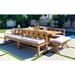 Gracie Oaks Burquez Rectangular 10 - Person 79" L Outdoor Restaurant Dining Set Wood/Teak in Brown/White | 79 W x 42 D in | Wayfair