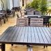 Wildon Home® Derzon Rectangular 4 - Person 59.06" L Outdoor Restaurant Dining Set Metal in Black | 59.06 W x 35.43 D in | Wayfair