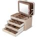 Everly Quinn Leather Jewelry Box + Leather/Velvet in Brown | 6.6 H x 9.8 W x 6.8 D in | Wayfair CC337485B5904A8AB5E0ECB8943855CB