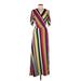 FASHION TO FIGURE Casual Dress - Wrap: Yellow Stripes Dresses - Women's Size 7 Plus