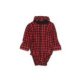 Just One You Made by Carter's Long Sleeve Onesie: Red Checkered/Gingham Bottoms - Size 9 Month
