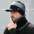 Bonnets Skullies pour hommes et femmes chapeaux d'hiver écharpe en laine casquettes cagoule