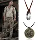 Uncharted 4 Collier Nathan Prop Prop Jewelry Prop Cosplay Proximité Cuir Code Prairie