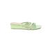 Monki Wedges: Green Solid Shoes - Women's Size 41 - Open Toe