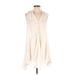 Anthropologie Casual Dress - A-Line V-Neck Sleeveless: Ivory Solid Dresses - Women's Size X-Small