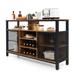 55-Inch Buffet Sideboard with 8-Bottle Wine Racks and Wine Glass Holders - 55" x 16" x 32.5"