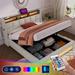 Queen/Full Size Upholstered Platform bed with a Hydraulic Storage System, LED and USB Charging
