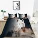 Quilt Cover Set Newly Fashion Home Textiles 2/3 Pcs Wolf Painting Bedding Cover Set Creative Bedclothes California King(98 x104 )