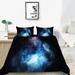 Home Bed Set Polyester Home Textiles Starry Sky Printed Vintage Bedding Cover Set Home Decor California King(98 x104 )