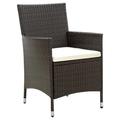 Anself Patio Chairs with Cushions 4 pcs Poly Rattan Brown