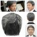 Huaai Hair Extension Men s Wig with Wig Net Natural White Hair Gray and Silver Hair Color Heat Wig Size Adjustable