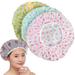 TinkpinÂ® Shower Cap Set Of 3 For Women Reusable Waterproof Elastic Eva Free-Size Bathroom Shower Caps - For Homes Spas Salons Hair Treatment Beauty Parlors (Multicol