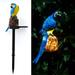 Parrot Garden Decor Solar Lights Outdoor Stakes Decorative Waterproof LED Decorations for Patio Yard Lawn Porch Pathway Housewarming Cute Figurines Animal Ornaments