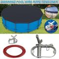 Augper Clearance Pool Cover Cable and Winch Kit Combo - Winter Cover Cable and Ratchet for Above Ground Pools | Replacements for Swimming Pool Cover Winch and Cable | Cable Tightener