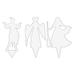 3Pcs/Set Halloween Witch Silhouette Garden Decoration Metal Craft Iron Art Weather-Resistant Outdoor Courtyard Yard Backyard Lawn Women Shape Ground Insert Stake Ornament -Silver