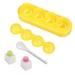 Rice Ball Making Kit Rice Ball Making Kit Ball Shaped Sushi Molds Shaking Mould with Spoon Seaweed Embossing Mold for Kids DIY Meal (Yellow)