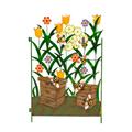 Zainafacai Garden Tools Colorful Metal 3-Panel Bees and Flower Garden Screen Colorful Metal 3-Pane