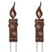 Garden Stake Rusted Metal Decor Christmas Stakes Candles Christmas Tree Snowman Shape Garden Stake Decor